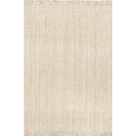 Nuloom Hand Woven Maui Chunky Loop Rug, Off White 7'6"x10'6"