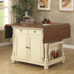 Coaster 102271 Buttermilk Cherry Kitchen Island with Drop Leaves - Dining Sets