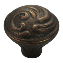 ARCADIA FORGED BRASS KNOB WITH BACKPLATE - Cabinet And Drawer Knobs