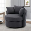 Lounge Swivel Bucket Accent Chair, Charcoal Gray