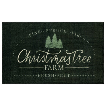 Mohawk Home Christmas Tree Farm Black 2' 6" x 4' 2" Kitchen Mat