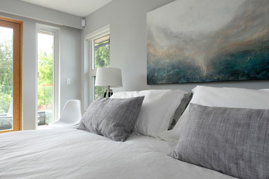 Example of a trendy master bedroom design in Vancouver