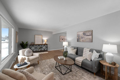 Inspiration for a living room remodel in Milwaukee