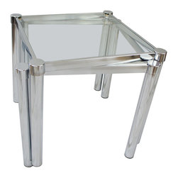 Chrome & Glass Stacking Tables (2) - SOLD - Side Tables And End Tables
