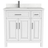 Terrence 36" Vanity with Power Bar and Drawer Organizer, White
