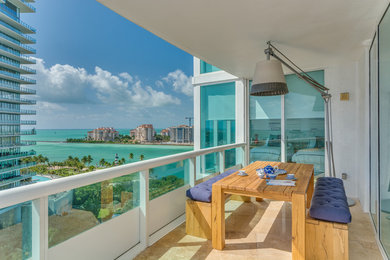 Beach style balcony in Miami.