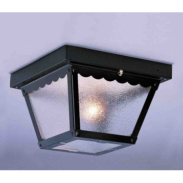 Volume Lighting V7232 2 Light Flush Mount Outdoor Ceiling Fixture - Black