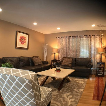 Marble & Granite Before and After Living Room and Kitchen