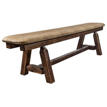Montana Woodworks Homestead 6ft Transitional Wood Plank Style Bench in Brown