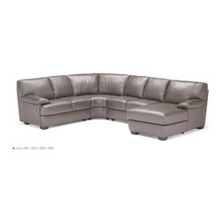 Natuzzi Editions Contemporary Leather Sectional Sofa B594 - Sectional Sofas