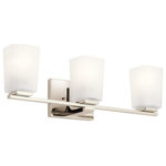 Kichler Lighting - Kichler Lighting 55017PN Roehm - Three Light Bath Vanity - If your bathroom features pure white cabinetry, coRoehm Three Light Ba Polished Nickel Sati *UL Approved: YES Energy Star Qualified: YES ADA Certified: n/a  *Number of Lights: Lamp: 3-*Wattage:75w A19 bulb(s) *Bulb Included:No *Bulb Type:A19 *Finish Type:Polished Nickel