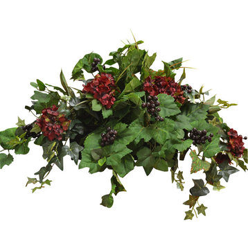 Silk Ledge Plant with Hydrangea, Berries & Ivy