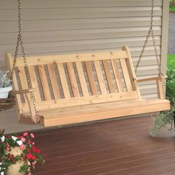 Cedar Traditional English Swing - Patio Furniture And Outdoor Furniture