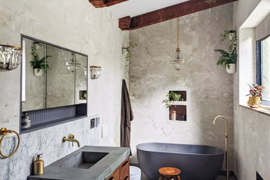 Example of a minimalist bathroom design in Philadelphia