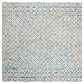 Safavieh Abstract Collection ABT203 Rug, Blue/Ivory, 4'x4' Square