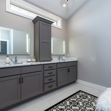 McCoy Homes Quad Cities Kitchen With White Cabinets and Matte Black Accents