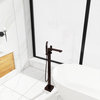 Freestanding Tub Shower Claw Foot Faucet With Handheld Spout, Brown