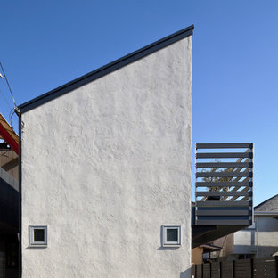 東京23区のコンテンポラリースタイルのおしゃれな家の外観 (片流れ屋根、アパート・マンション) の写真