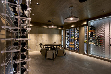 Inspiration for a modern wine cellar remodel in New York