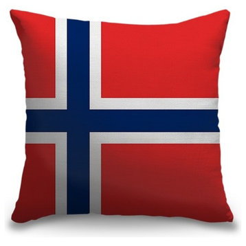 "Norway Flag" Pillow 16"x16"