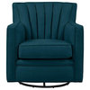 Zerk Swivel Arm Chair, Peacock Blue Linen