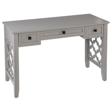 SEI Furniture Endorville Engineered Wood Writing Desk with Storage in Gray