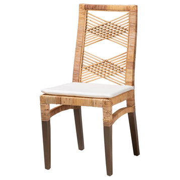 Katrina Modern Rattan Chair, Natural Brown