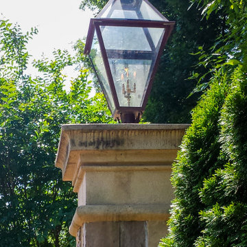Post Mount Lighting, Lantern & Scroll
