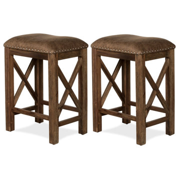 Hillsdale Willow Bend 26" Wood Transitional Counter Stool in Brown