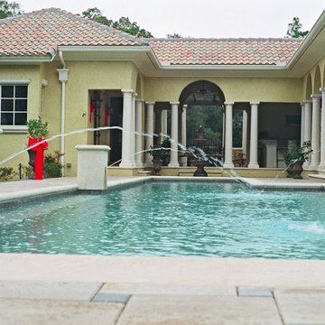 Pool, Fountains and Patio