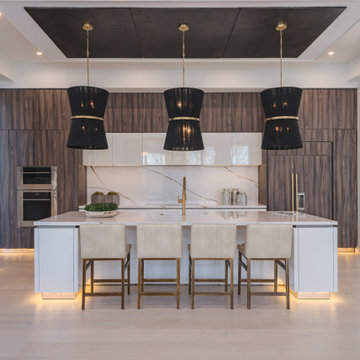 White and Wood Kitchen Design in Great Falls VA