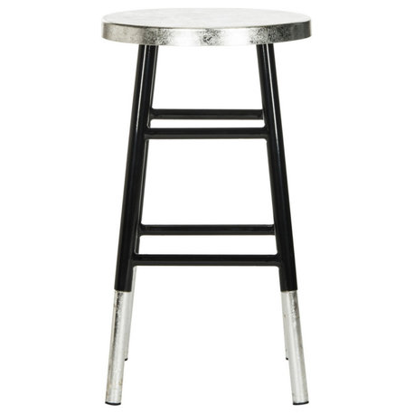 Seaver Silver Dipped Counter Stool set of 2 Black / Silver