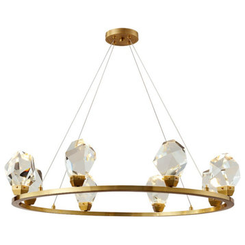 Circle/Rectangle Diamond Crystal Hanging Chandelier for living room, bedroom, Ring31,5"
