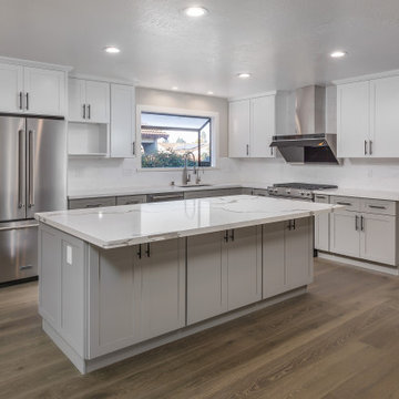 Gray Base Cabinets & White Wall cabinets