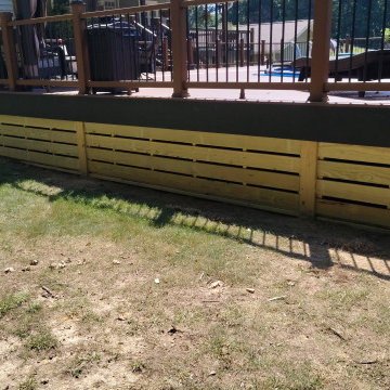 Pool deck incloser with easy access tounder the deck