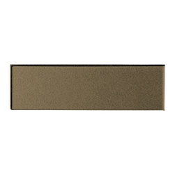 Abolos - Forever 3"x12" Straight Edge Glass Subway Tile,Glossy Bronze, Piece - Mosaic Tile