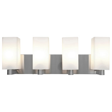 Archi 24" Dimmable LED Wall & Vanity, Brushed Steel Finish, Opal Glass Diffuser