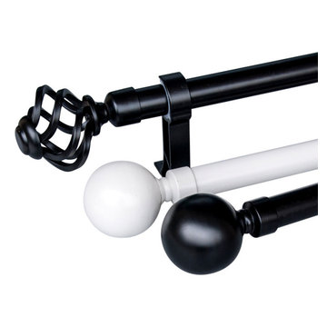 QYR29 1-1/8" White Black Spiral Ball Finial Aluminum Alloy Thick Single Double C