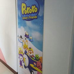 Door Decal art installation "Pororo" Bomb Shelter Door Art - Wall Stickers