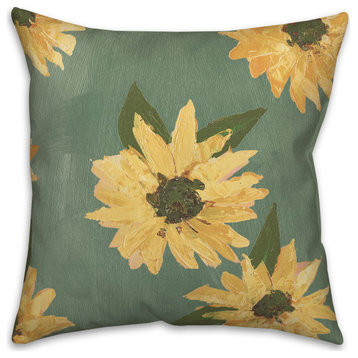 Painted Sunflower 3 16x16 Indoor / Outdoor Pillow