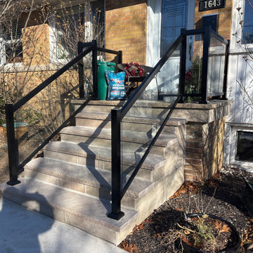 Glass Front Step Railing