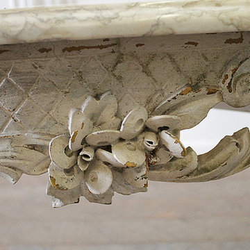 Early 20th Century French Carved Console Table with Marble Top
