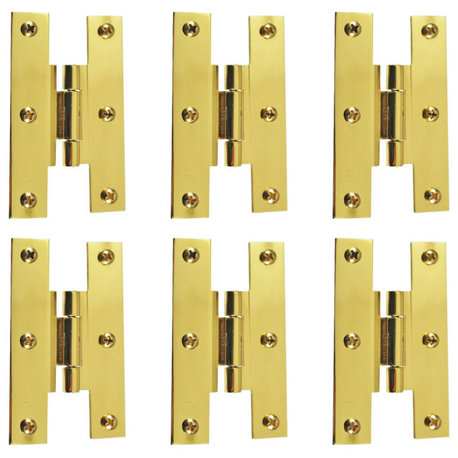3" Solid Brass Cabinet H Hinge Offset PVD Long Lasting Finish Pack of 6
