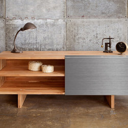 MASHstudios | LAXseries Metals Entertainment Shelf in Brushed Nickel - Entertainment Centers And Tv Stands