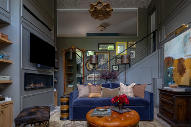 Transitional living room photo in Seattle