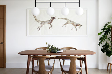 Inspiration for a mid-sized scandinavian dining room in London.