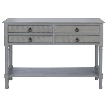 Carlie 4 Drawer Console Table, Distressed Gray