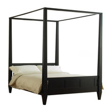 Queen dark wood canopy bed