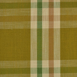 Paroo Cotton Blend Large Plaid Curtains & Drapes Upholstery Fabric in Olive Colo - Upholstery Fabric