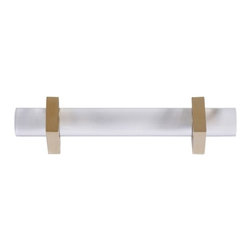 Worlds Away Monica Lucite and Brass Hardware - Cabinet And Drawer Knobs